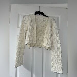 Cropped Cream Tank & Sweater Matching Set!